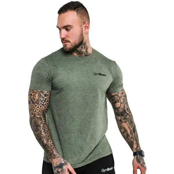 GymBeam BASIC HEATHER Pánské triko, zelená, velikost
