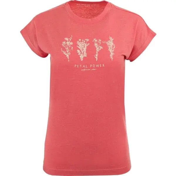 ALPINE PRO KILA Dámské triko, lososová, velikost