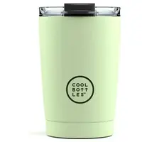COOL BOTTLES TERMO 330 ML Nerezový termo hrnek, světle zelená, velikost 330 ML