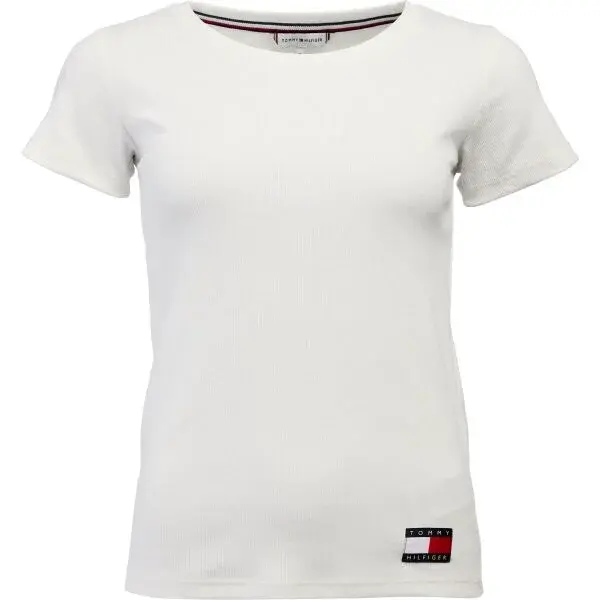 Tommy Hilfiger TOMMY 85 RIB-SS TEE Dámské tričko, šedá, velikost