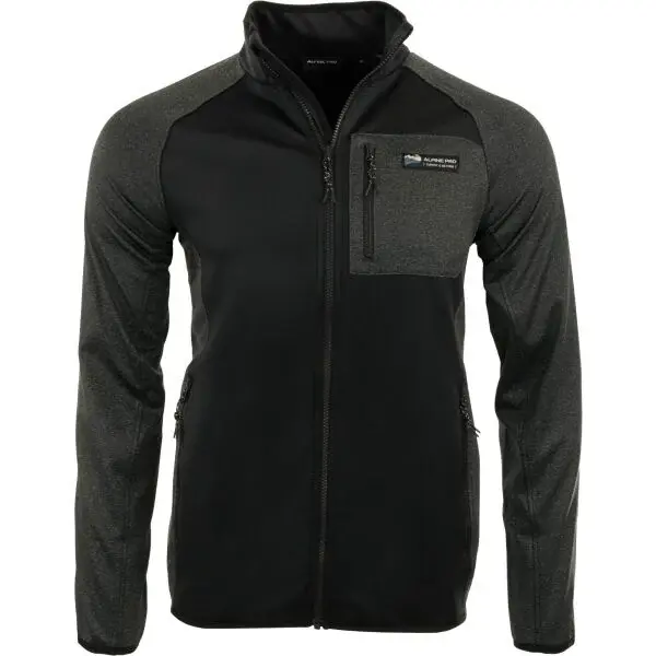 ALPINE PRO MUSAD Pánská outdoorová mikina, černá, velikost