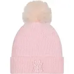 New Era MLB WMNS CHENILLE BOBBLE BEANIE NEW YORK YANKEES Klubový kulich, růžová, velikost UNI