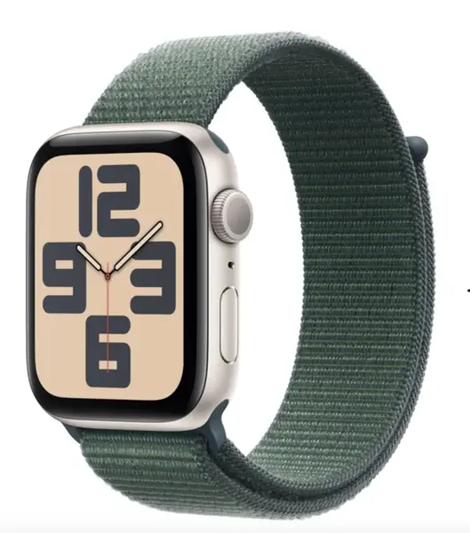 APPLE Watch SE (2024) 44mm Hvězdně bílý hliník s jezerně zeleným provlékacím řemínkem