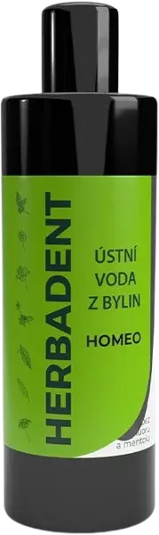 HERBADENT HOMEO bylinná ústní voda bez fluoridu a mentolu 400 ml