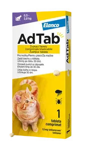ADTAB 12 mg Žvýkací tablety pro kočky >0,5 – 2,0kg 1 ks