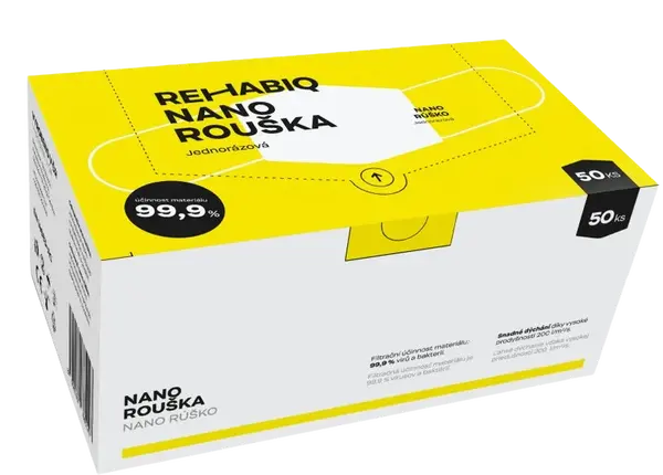 REHABIQ Nano rouška s účinností 12 hodin, jednorázová, 50 ks
