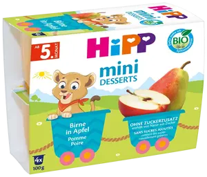 HIPP BIO Jablka a hrušky 4 x 100 g