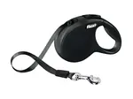 Flexi Classic XS popruhová vôdzka v rôznych farbách, 3 m čierna