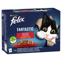 Felix Fantastic lahodný výber v želé - s kuraťom, hovädzím, králikom a jahňacím 12 x 85 g