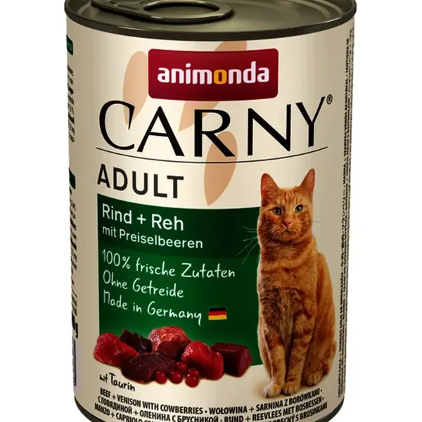 Animonda Cat Carny Adult, hovädzie, jeleň a brusnice 6 x 400 g (83716)