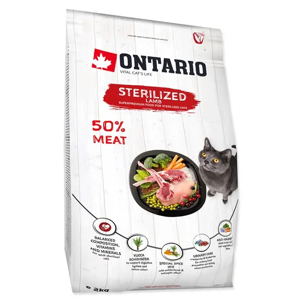 ONTARIO Cat Sterilised Lamb granule pro kočky, Hmotnost balení (g): 6,5 kg