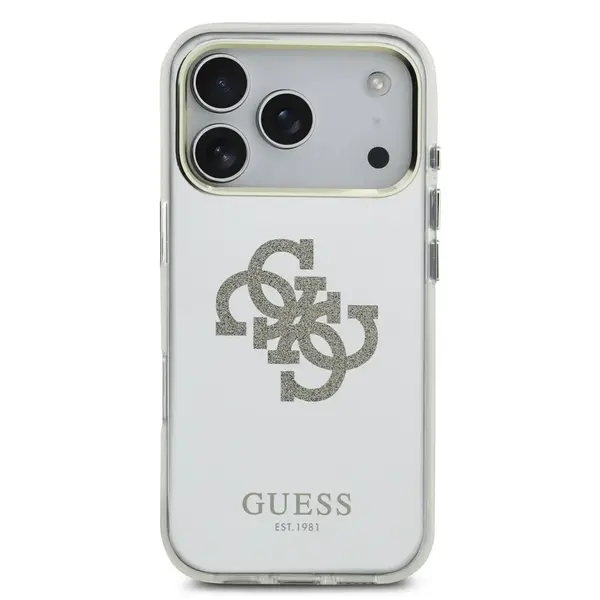 Zadní kryt Guess PC/TPU Mirror 4G Glitter Logo MagSafe pro Apple iPhone 17 Pro Max, zlatá