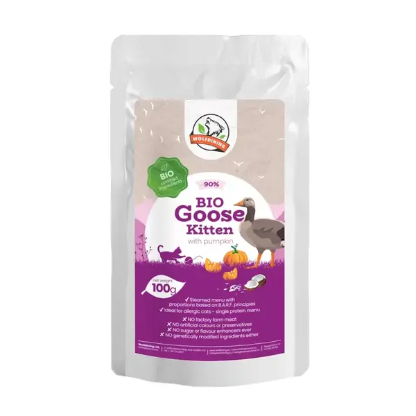 Farkaskonyha BIO husacie parené menu pre mačiatka 100 g