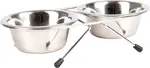 Flamingo Arjun duo kovová mísa - stříbrná 2 x 380 ml