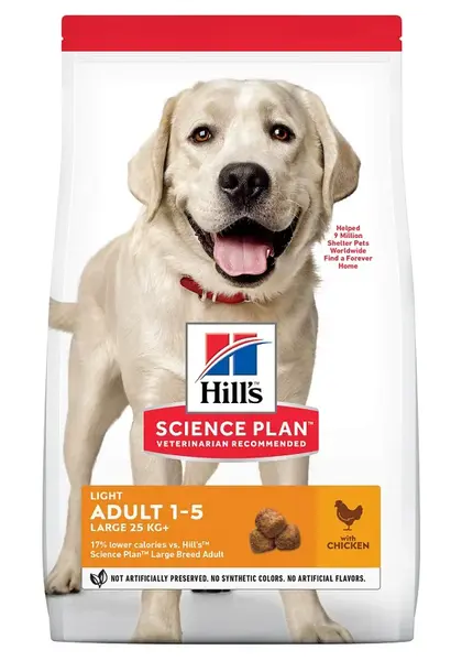 Hill's Science Plan Adult Light Large Breed krmivo pro psy 18 kg.