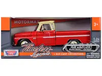 1966 Chevrolet C10 Fleetside Pickup Truck Red with Cream Top "American Classics" 1/24 Diecast Model Car by Motormax