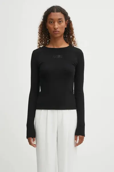 Tričko s dlouhým rukávem s příměsí vlny MM6 Maison Margiela