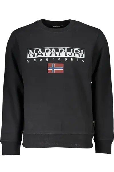 NAPAPIJRI MEN'S BLACK ZIPLESS SWEATSHIRT