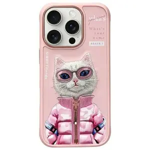 Zadní kryt NIMMY case COOL&CUTE 2.0 Cat pro Apple iPhone 15 Pro, růžová