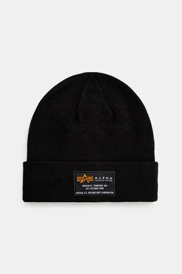 Čepice Alpha Industries Crew Beanie černá barva, 128924