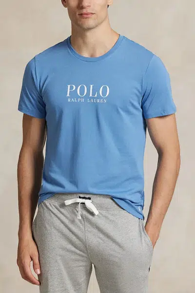 Bavlněné pyžamové tričko Polo Ralph Lauren tmavomodrá barva, s potiskem, 714899613