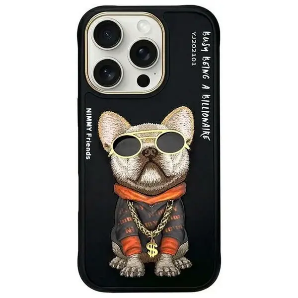 Zadní kryt NIMMY case GLASSES COOL DOG pro Apple iPhone 16 Pro, černá