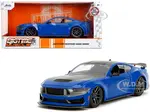 2024 Ford Mustang Dark Horse Blue Metallic with Black and Gray Stripes "Bigtime Muscle" Series 1/24 Diecast Model Car by Jada