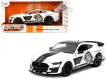 2020 Ford Mustang Shelby GT500 65 White with Black Top and Stripes "Ford Performance" "Bigtime Muscle" Series 1/24 Diecast Model Car by Jada