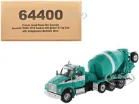 Kenworth T880S SFFA Tandem with Pusher and Tag Axle with Bridgemaster McNeilus Mixer "Island Ready Mix" Green and White Limited Edition to 500 pieces