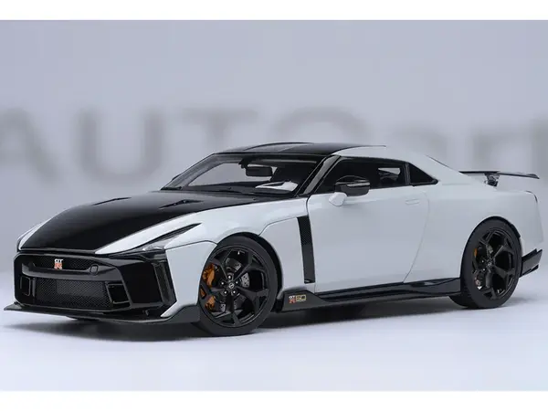 Nissan GT-R50 By ItalDesign Black and White Metallic 1/18 Model Car by Autoart