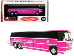 1980 MCI MC-9 Crusader II Intercity Coach Bus Pink "Allstate Charter Lines Inc." "Vintage Bus &amp; Motorcoach Collection" 1/87 (HO) Diecast Model by