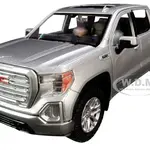 2019 GMC Sierra 1500 SLT Crew Cab Pickup Truck Silver Metallic 1/24-1/27 Diecast Model Car by Motormax
