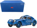 1938 Bugatti Type 57SC Atlantic with Metal Wire-Spoke Wheels Blue 1/43 Diecast Model Car by Autoart