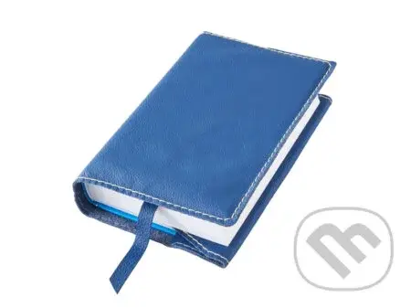 Kožený variabilný obal na knihu so záložkou: Modrý tmavý