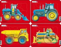 Traktor, nákladiak, bager, buldozér (Z1) (Sada 4 puzzle) - puzzle z kategorie Naučné puzzle
