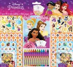 Samolepkový set s omalovánkami a voskovkami: Disney Princezny