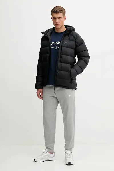 Péřová bunda Haglöfs Rosson Down pánská, tmavomodrá barva, zimní, 607460