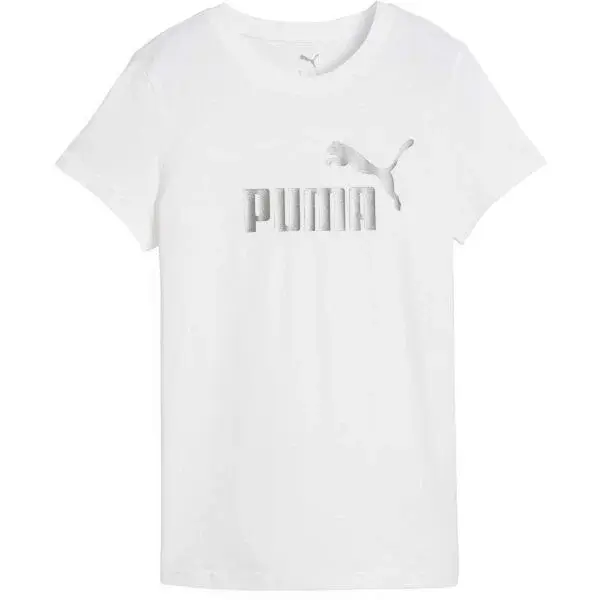 Puma ESSENTIALS METALLIC NO.1 LOGO TEE Dámské triko, bílá, velikost