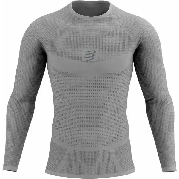 Compressport ON/OFF BASE LAYER LS TOP M Pánské funkční triko, šedá, velikost