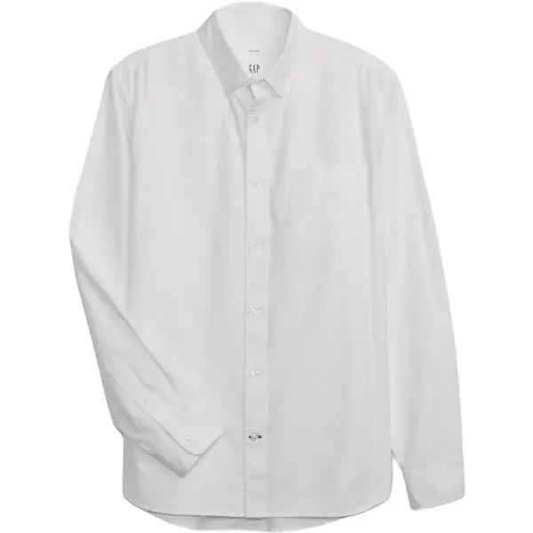 GAP V-LS STANDARD OXFORD Pánská košile, bílá, velikost