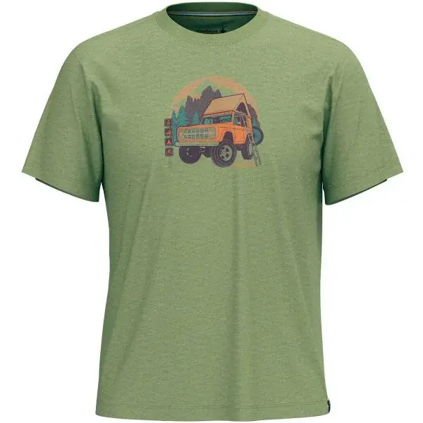 Smartwool LONG WEEKEND SHORT SLEEVE GRAPHIC TEE Pánské triko, zelená, velikost