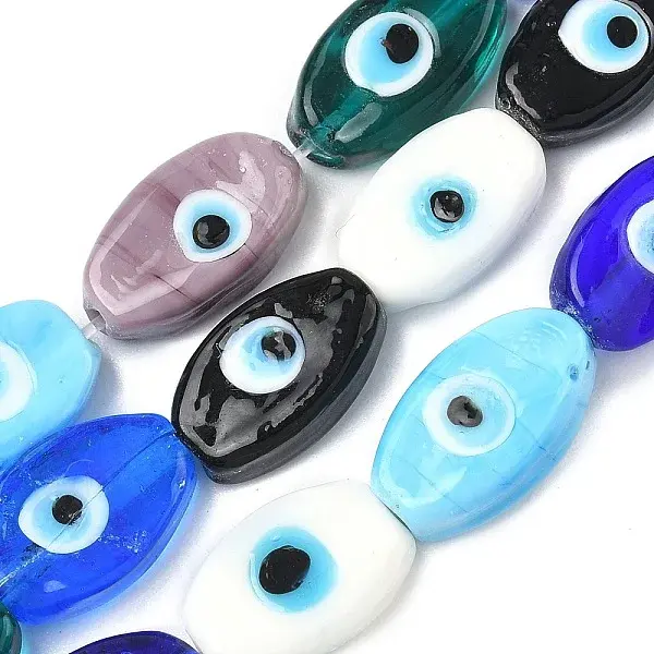 Handmade Evil Eye Lampwork Beads Strands