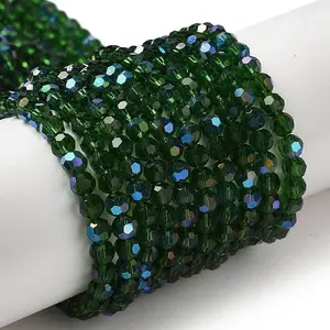 Electroplate Transparent Glass Beads Strands