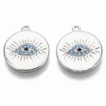 Brass Micro Pave Cubic Zirconia Pendants