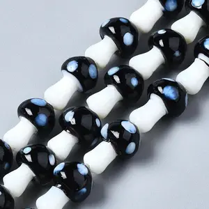 Mushroom Handmade Lampwork Beads Strands