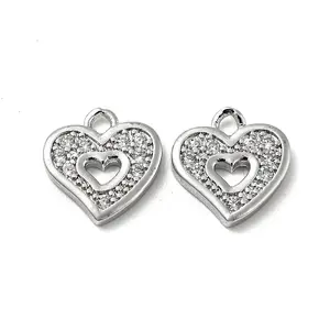 Brass Micro Pave Cubic Zirconia Pendants