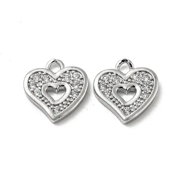 Brass Micro Pave Cubic Zirconia Pendants