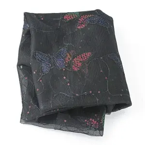 Butterfly Pattern Polyester Mesh Tulle Fabric