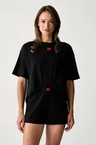 HUGO  dvoudílné pyžamo dámské bavlněné s elastanem NITE SHORT-SET