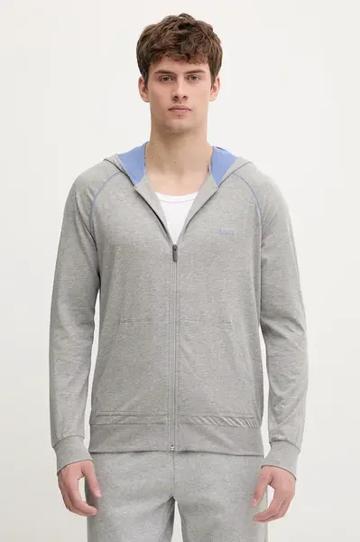 BOSS rozepínací mikina s kapucí pánská bavlněná s elastanem Mix&Match Jacket H